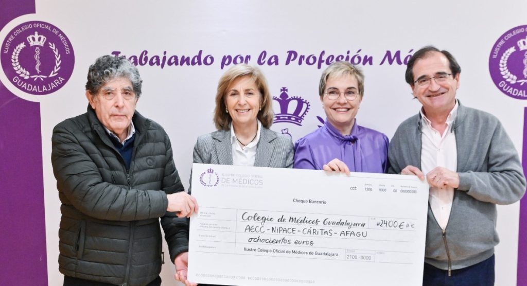 El Colegio de Médicos de Guadalajara (ICOMGU) ha destinado el 0,7% de sus presupuestos, 2.400 euros en total, a fines solidarios.